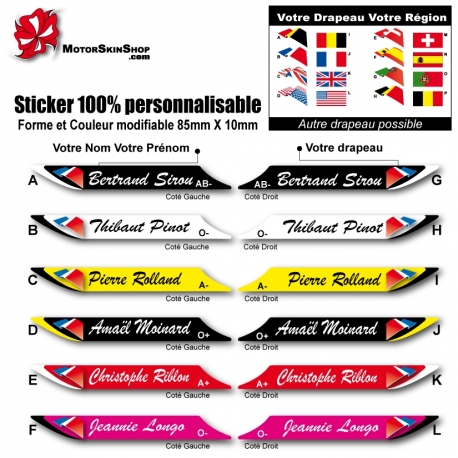2 Stickers Personnalisés Pour Vélo - Effet Arc-en-ciel - Texte Personnalisé Jusqu'à 12 Caractères