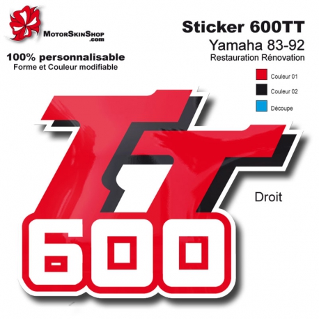 Sticker 600 TT Moto Yamaha 83-93