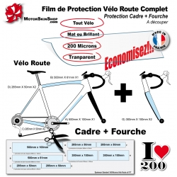 Film de Protection Vélo Route + Fourche économique Mat et Brillant