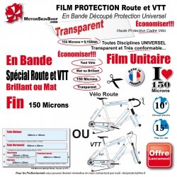 Film Protection cadre Vélo Route VTT standard Universel Bande Découpé