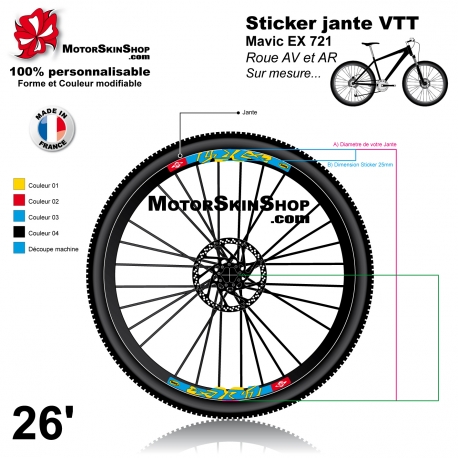 Sticker Mavic EX 721 Jante VTT