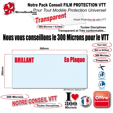 Film de Protection VTT Universel 300 Microns Plaque ou Bande