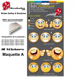 Planche Sticker Smiley Emoticone casque