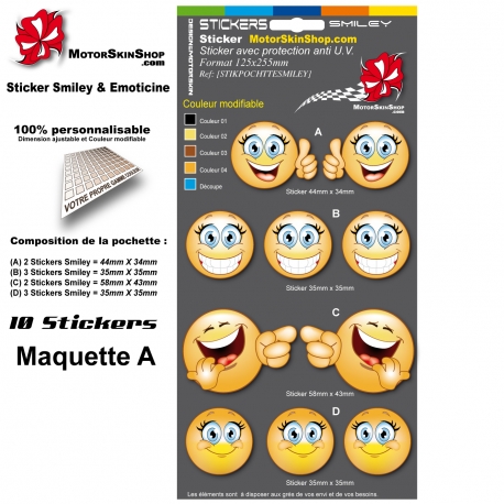 Planche Sticker Smiley Emoticone casque