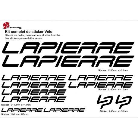 Sticker Lapierre Cadre Vélo 2014