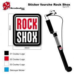 Sticker fourche Rock Shox VTT carré
