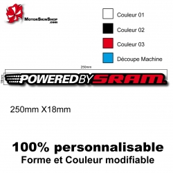 Sticker Powered by SRAM décoration base Vélo route