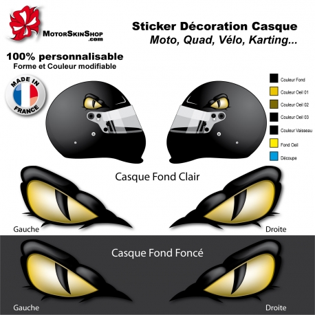 Sticker oeil Serpet Casque aérographe yeux casque