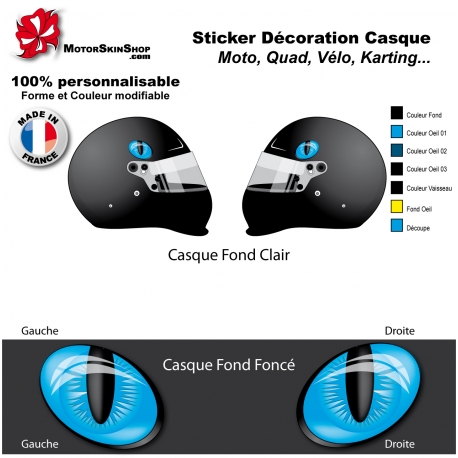 Sticker oeil Chat Casque aérographe yeux casque