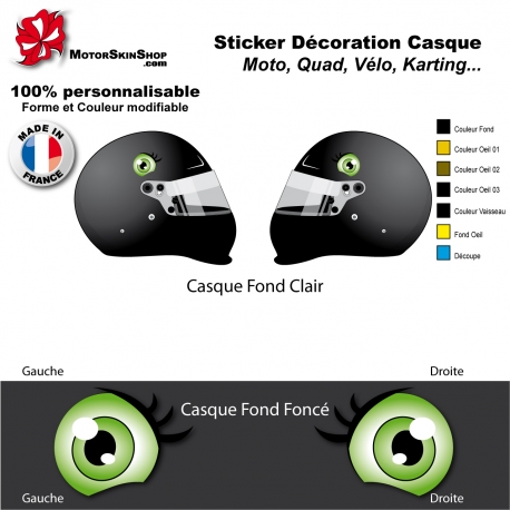 Sticker œil serpent Casque aérographe yeux casque