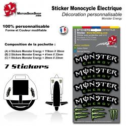 Planche Sticker Monocycle électique décoration,Monster Energy