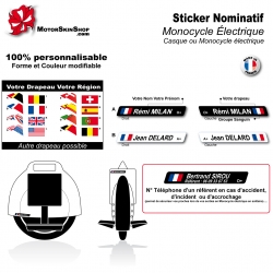 Sticker nominatif oblique monocycle électrique personnalisable