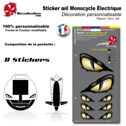 Planche Sticker Monocycle électique décoration Yeux oeil