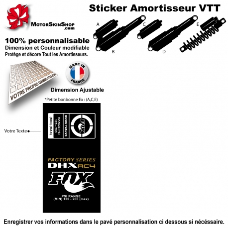 Sticker Amortisseur FOX VTT Bonbonne