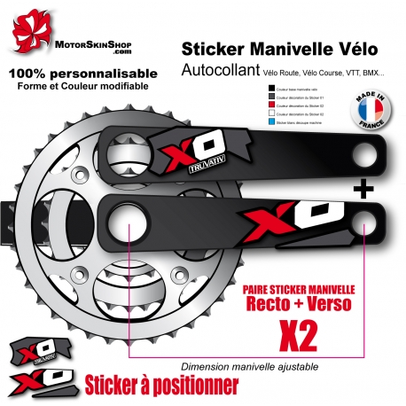 Sticker Manivelle XO Sram Truvativ gris ou rouge