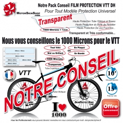 Rouleau Film Protection cadre VTT 300 Microns 10cm en rouleau PRO