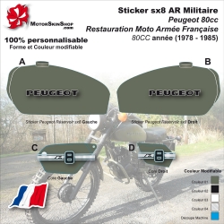 Sticker sx8 AR Militaire 80cc Restauration Moto Collectionneur
