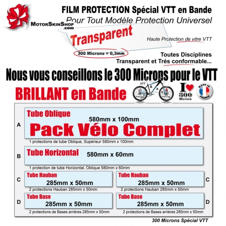 Film de Protection VTT Universel 300 Microns en Bande Découpé