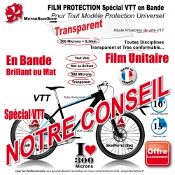 Kit Film Protection cadre VTT 500 Microns Universel Bande Découpé