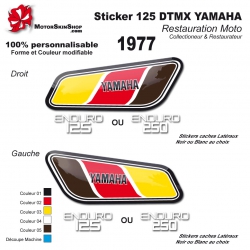 Sticker 125 DTMX Yamaha Marron Rouge Jaune Type Origine