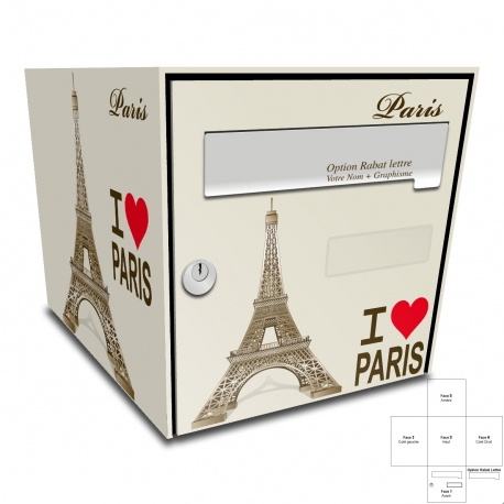 Sticker Boite aux lettres Ville de Paris Tour Eiffel