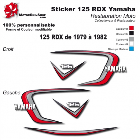 Sticker 125 RDX Moto Yamaha 1979 1980 1981 1982