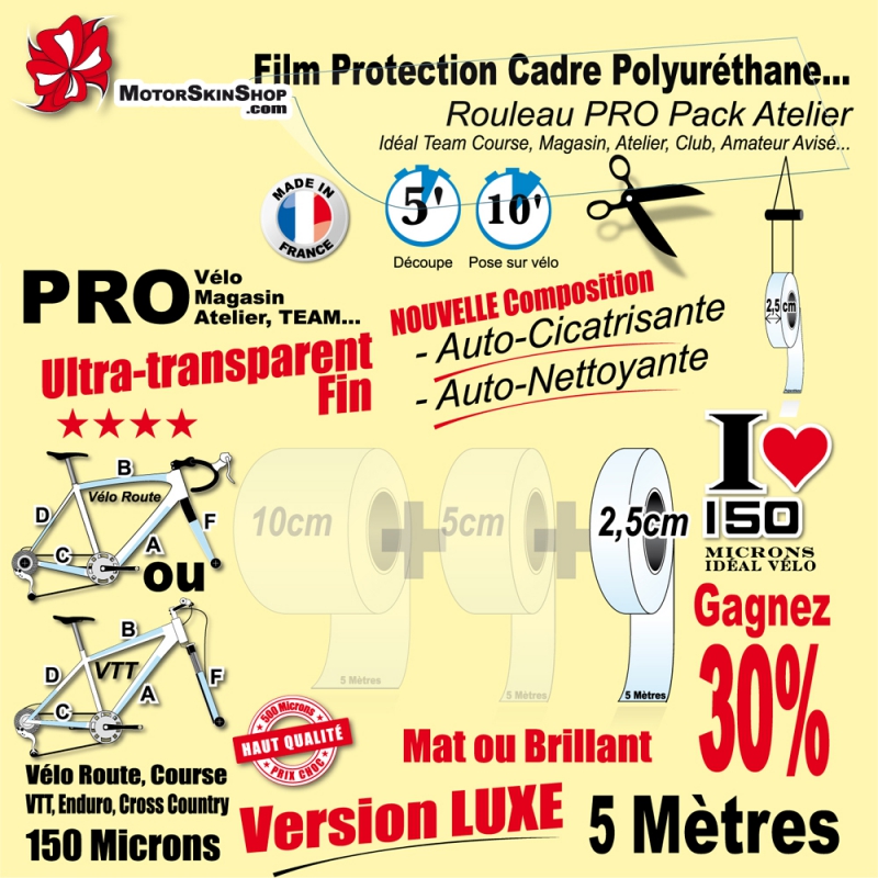 Film de Protection cadre Vélo Route protection du cadre