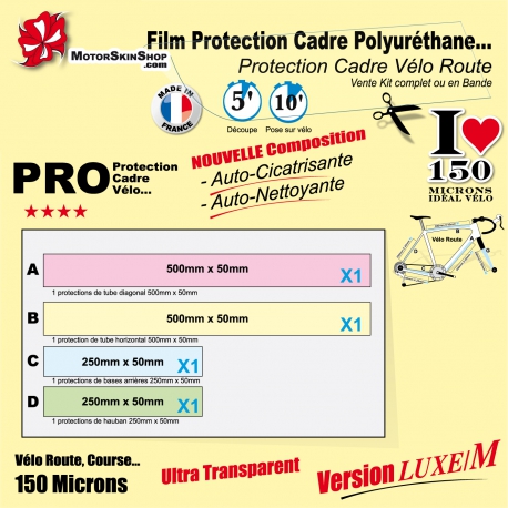 Film Protection cadre Vélo Route Polyuréthane Luxe M