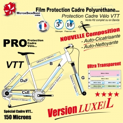 Kit Film Protection cadre VTT 500 Microns Universel Bande Découpé