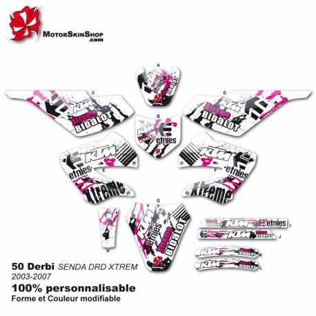 Kit déco 50 Derbi 03-07 SENDA DRD XTREM