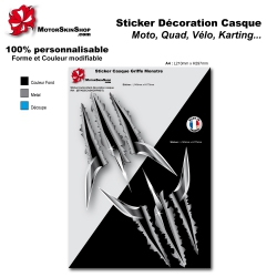 Planche Sticker Griffe Wolverine Monstre Lame Arme casque