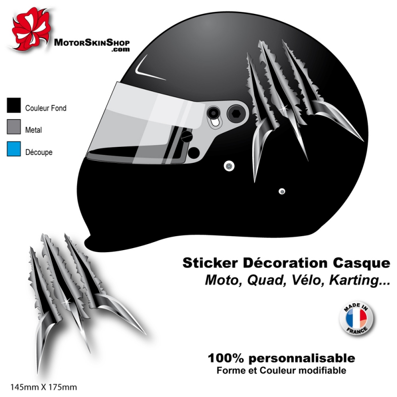 sticker casque griffe monstre lame arme wolverine