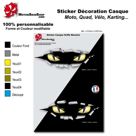 Planche Sticker casque Moto œil carrosserie