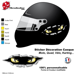 Sticker casque moto œil carrosserie