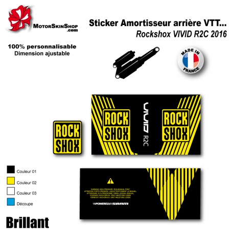 sticker amortisseur Rockshox VIVID R2C 2016