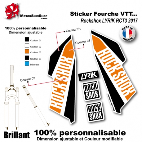 Sticker Fourche Rockshox LYRIK SHINY 2016