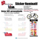 Sticker nom Vélo cadre et selle personnalisable Small