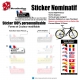 Sticker nom Vélo cadre et selle personnalisable Small