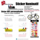 Sticker nom Vélo cadre et selle personnalisable Small