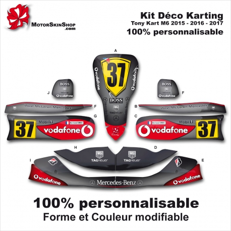 Kit déco Karting Tony Kart M6 Personnalisable McLaren