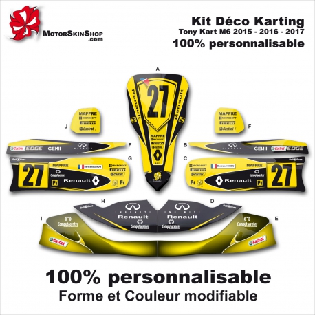 Kit déco Karting M6 Tony Kart Personnalisable Renault F1 2017