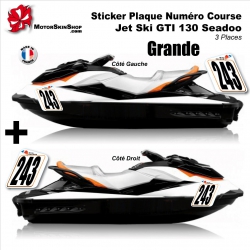  Sticker plaque numéro Jet Ski GTI 130 seadoo 3 places 