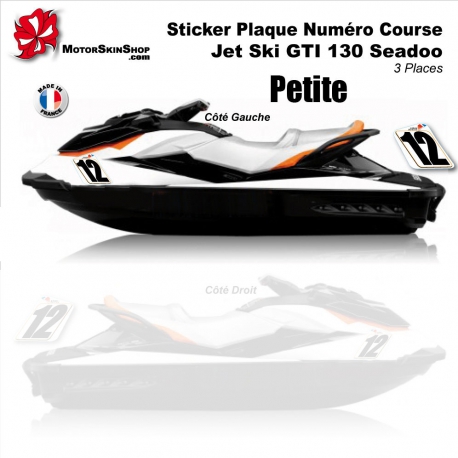 Jet Ski GTI 130 Sticker plaque numéro seadoo 3 places 