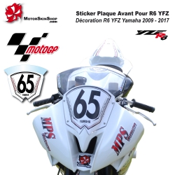 Sticker Plaque Avant Course Bulle R6 YZF 2009 à 2016