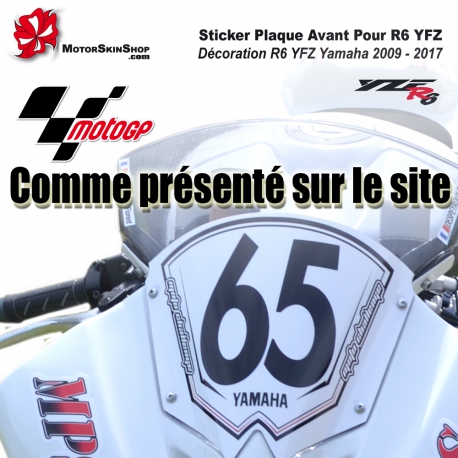 Sticker Plaque Avant Course Pour R6 YZF 2009 à 2017
