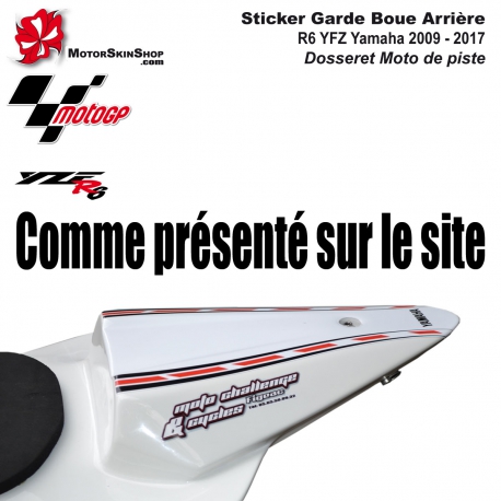 Sticker Garde Boue Arrière R6 YZF Yamaha 2009 - 2017