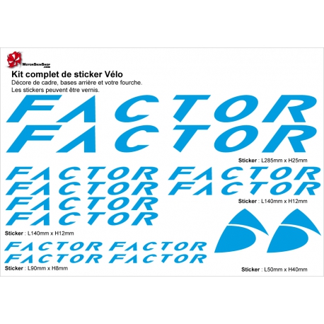 Sticker Factor Cadre Vélo