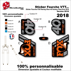 Sticker Fourche FOX Racing Shox 40 Factory Float Evol 2018