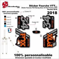 Sticker Fourche FOX Racing 2018 Shox 34 Float Factory