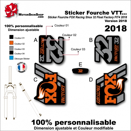 Sticker Fourche FOX Racing 2018 Shox 32 Float Factory FIT4